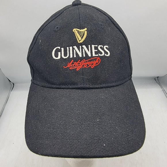 Guinness Beer Black Hat Cap Adjustable Comfort Lightweight Casual Outdoors - Picture 1 of 9